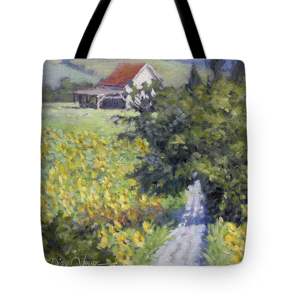 French Sunflowers Tote Bag featuring the painting Sunflower Dream by L Diane Johnson
