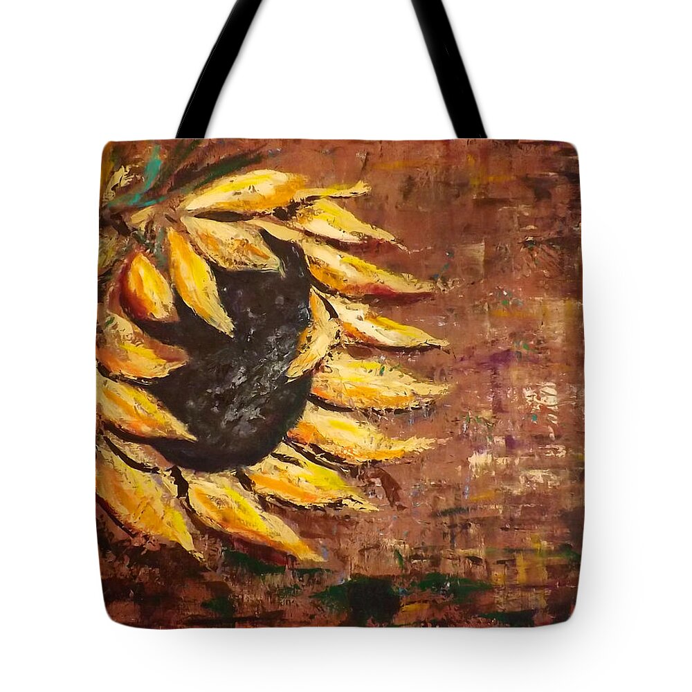 Flower Tote Bag featuring the painting Sunflower by Gina De Gorna