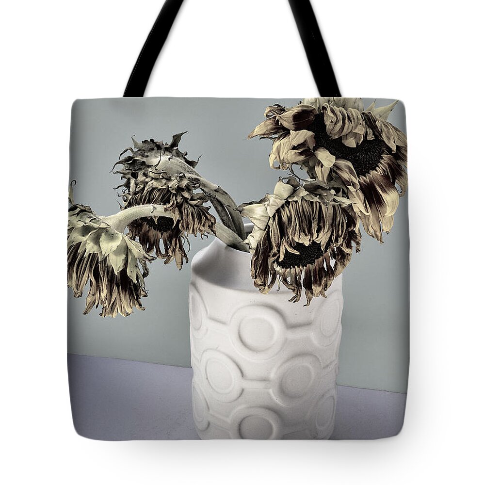 Tournesols Tote Bag featuring the photograph Sunflower Shades Of Fade by William Dey