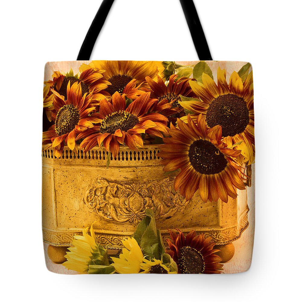 Sunflowers Tote Bag featuring the photograph Sunflowers Galore by Sandra Foster