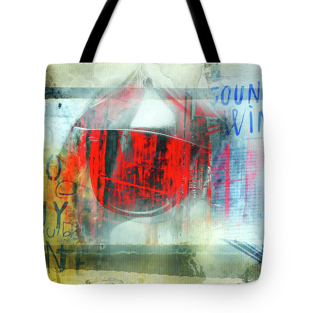 Sunglasses Tote Bag featuring the photograph Sunglasses in red by Gabi Hampe