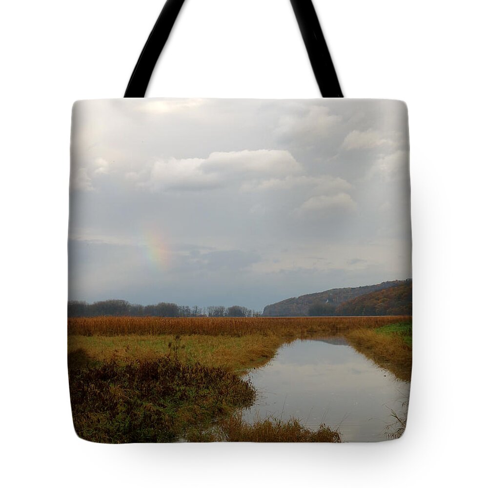 Rainbow Tote Bag featuring the photograph Sunless Rainbow by Azthet Photography