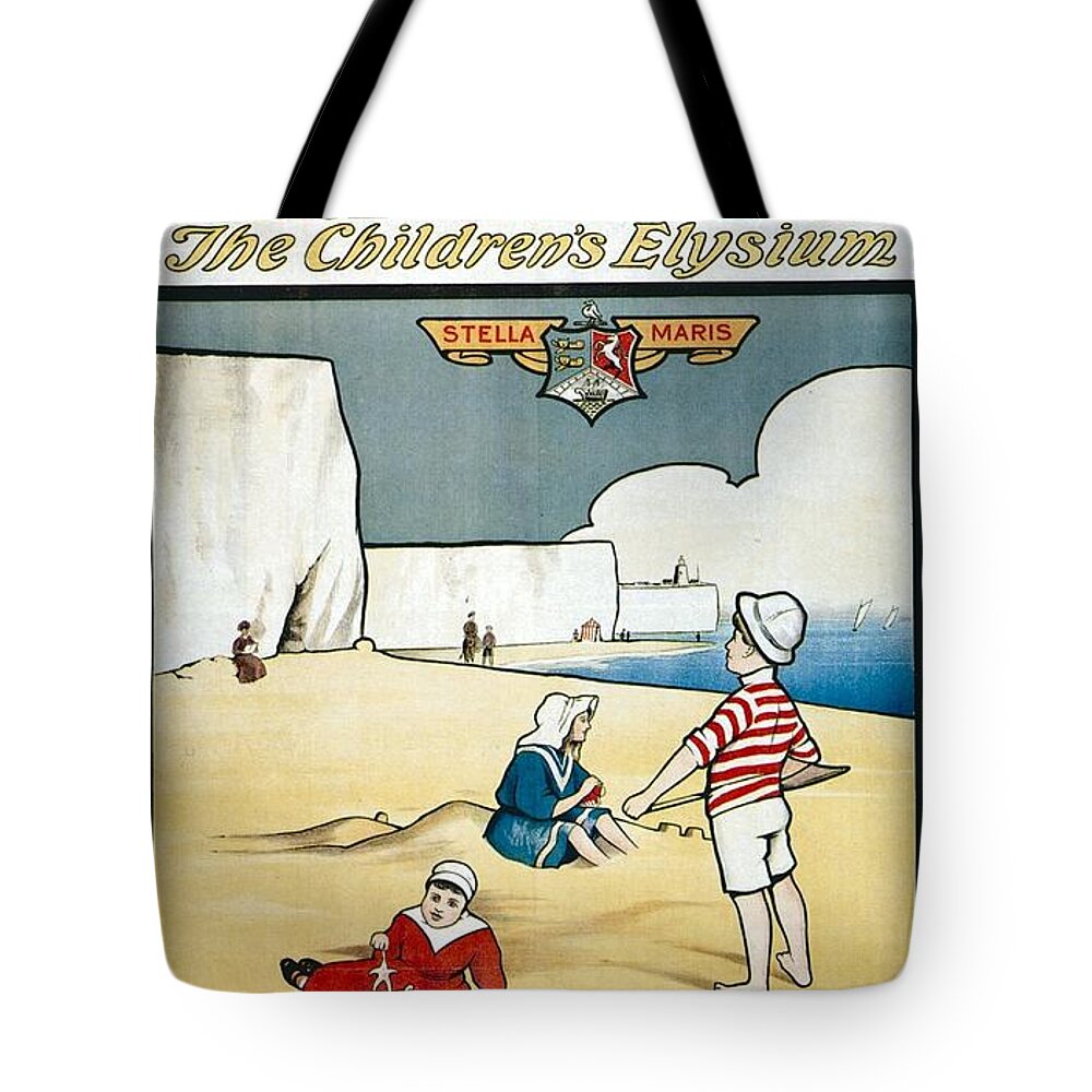 Sunny Tote Bag featuring the mixed media Sunny Broadstairs - South Eastern and Chatham Railway - Retro travel Poster - Vintage Poster by Studio Grafiikka