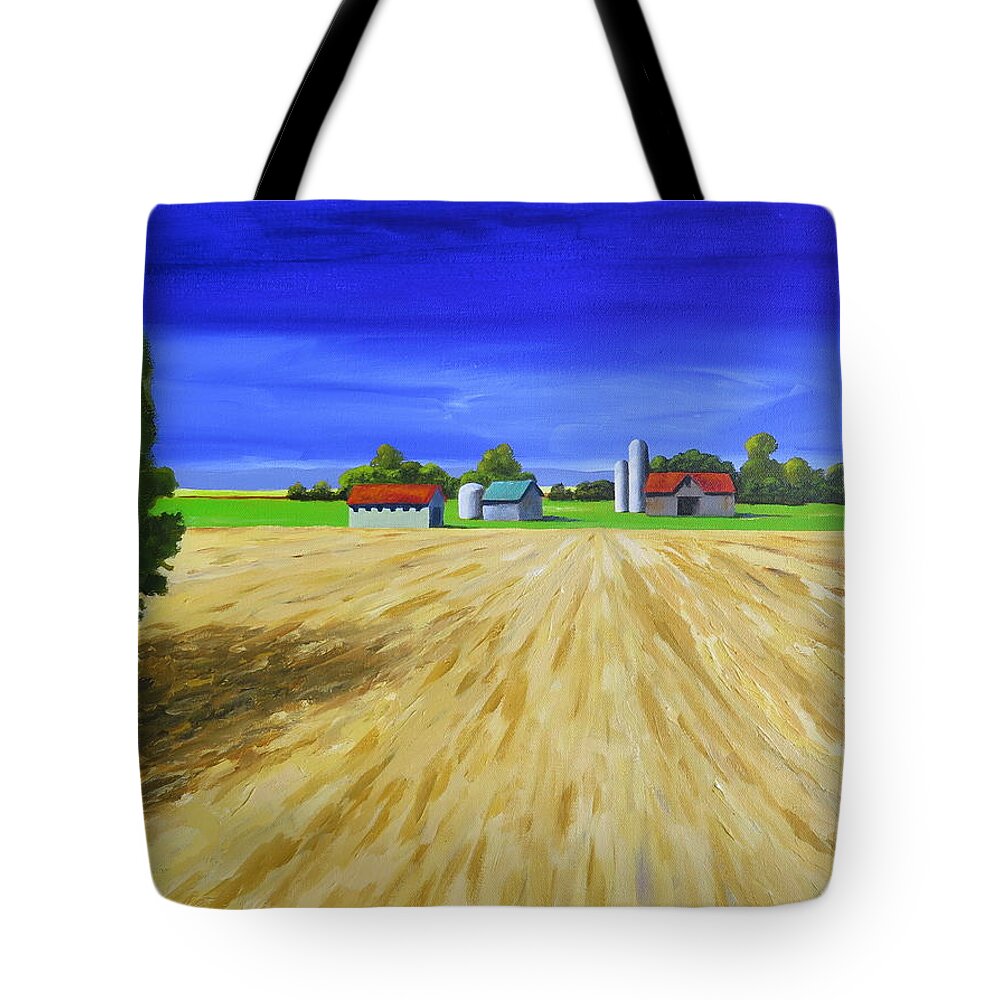 Jo Appleby Tote Bag featuring the painting Sunny Fields by Jo Appleby