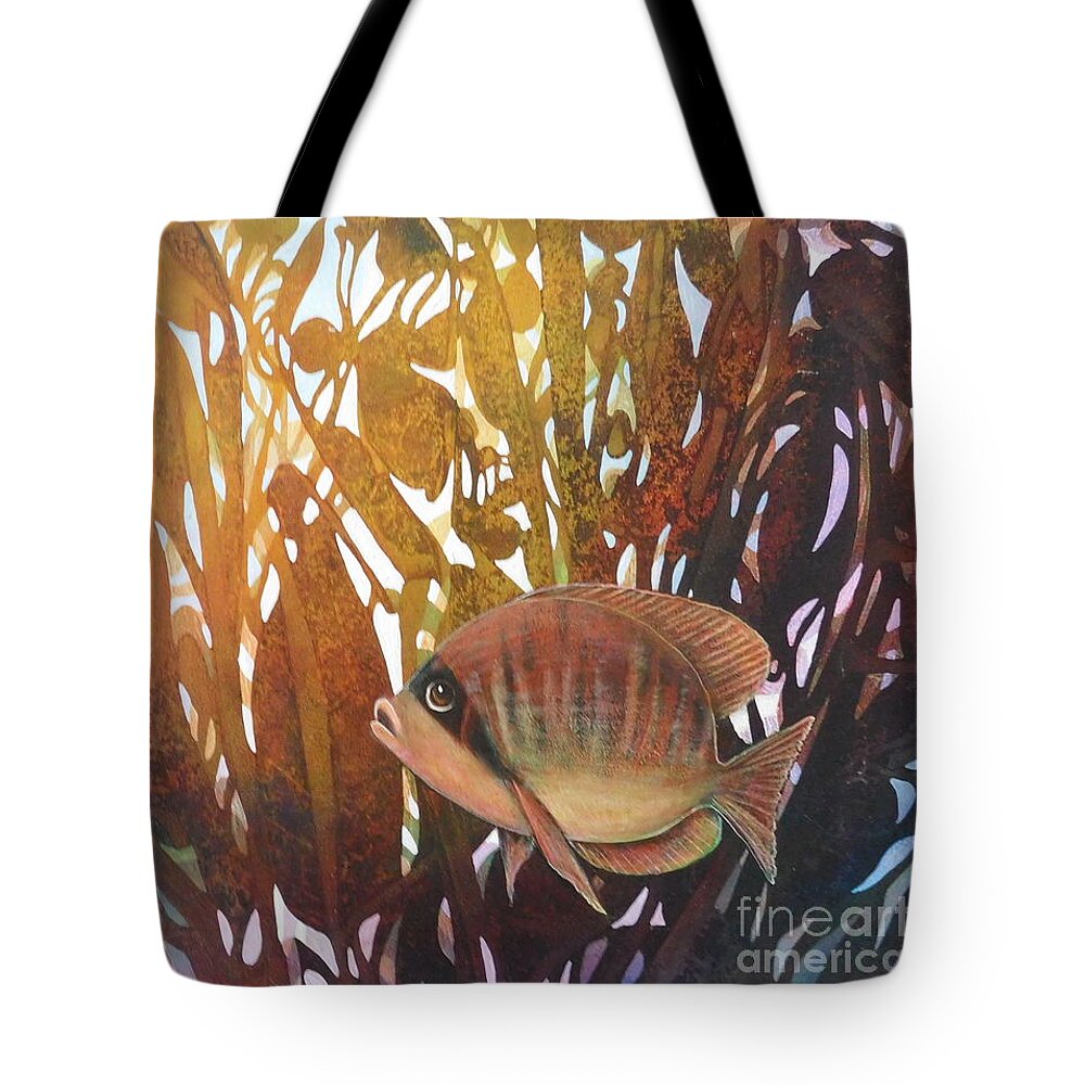 Underwater Tote Bag featuring the painting Sunny by Joan Clear