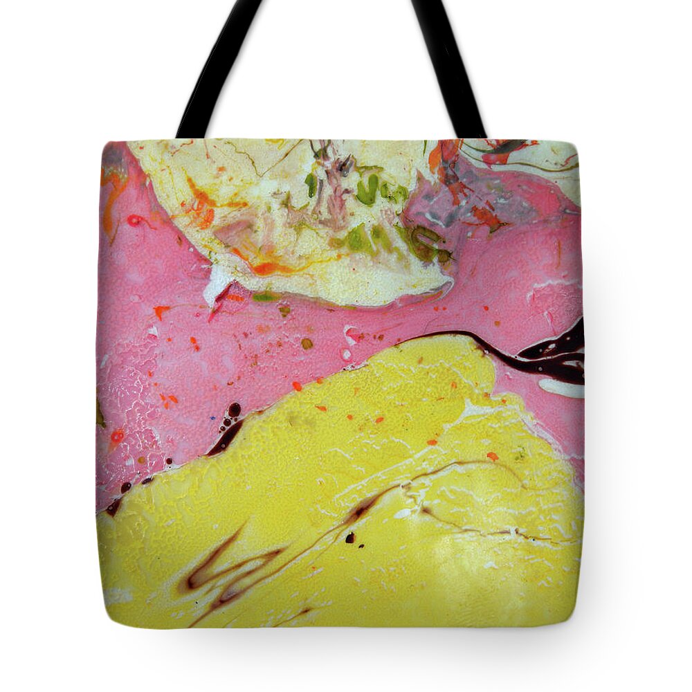 Pink Tote Bag featuring the painting Sunny Pink by Lisa Lipsett