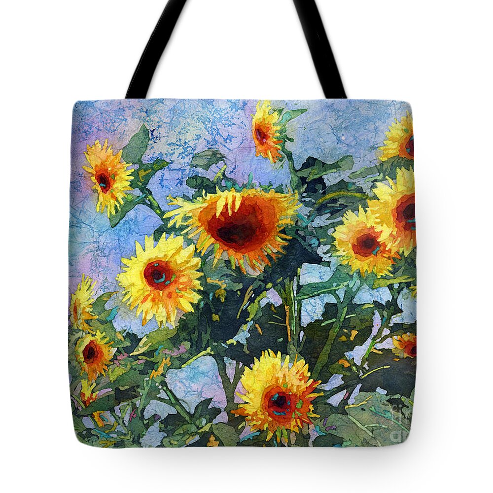 1500.00sunflower Tote Bag featuring the painting Sunny Sundance by Hailey E Herrera