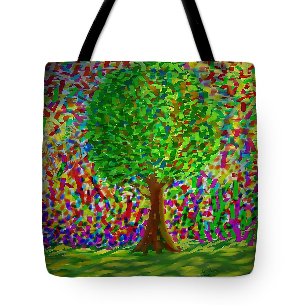 Landscape Tote Bag featuring the painting Sunny Tree by Kevin Caudill