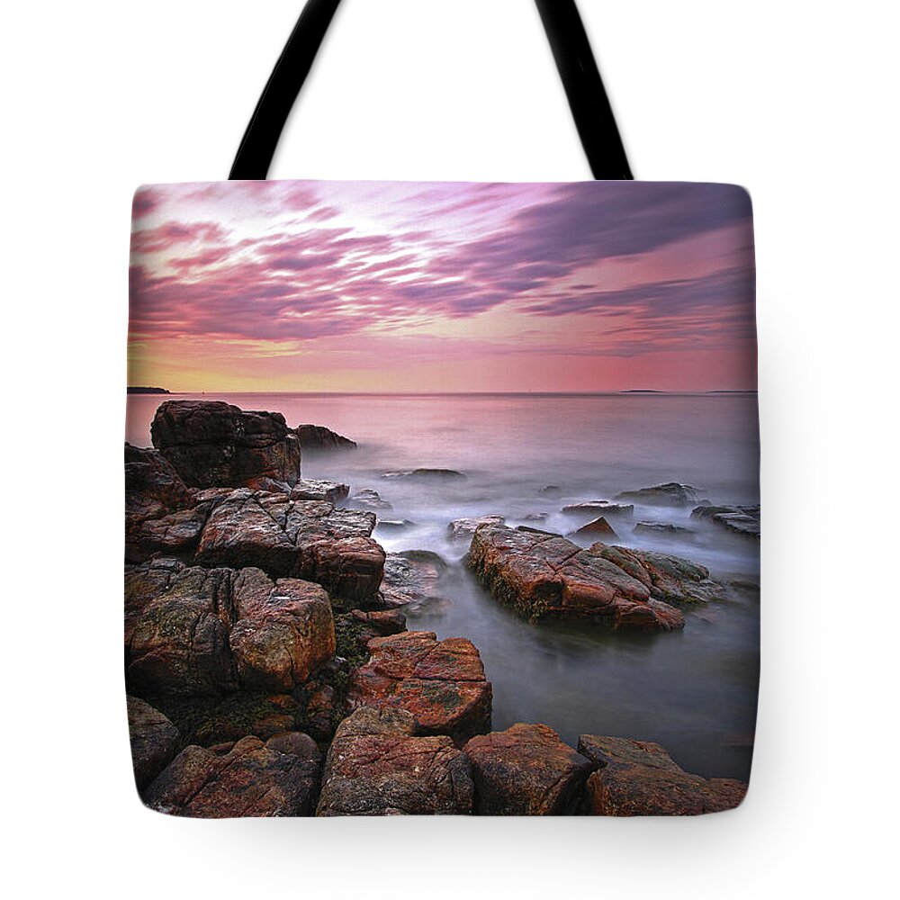 Coastal Maine Tote Bag featuring the photograph Sunrise at Seawall Maine Acadia National Park by Juergen Roth