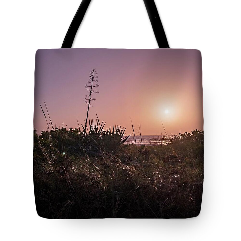 Sunrise Tote Bag featuring the photograph Sunrise By The Atlantic by Carlos Avila