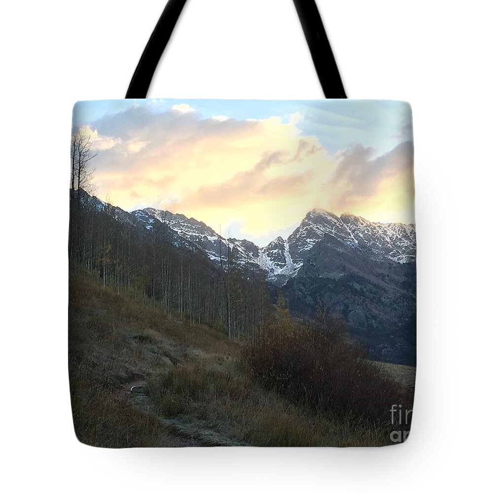 Mountain Sunrise Tote Bag featuring the photograph Sunrise by Dennis Richardson