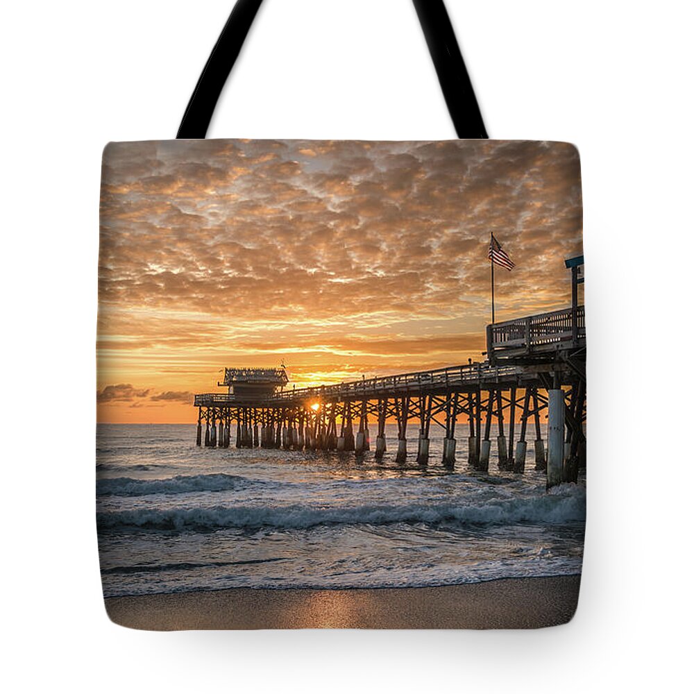 Sunrise Tote Bag featuring the photograph Sunrise Fishing by Jaime Mercado