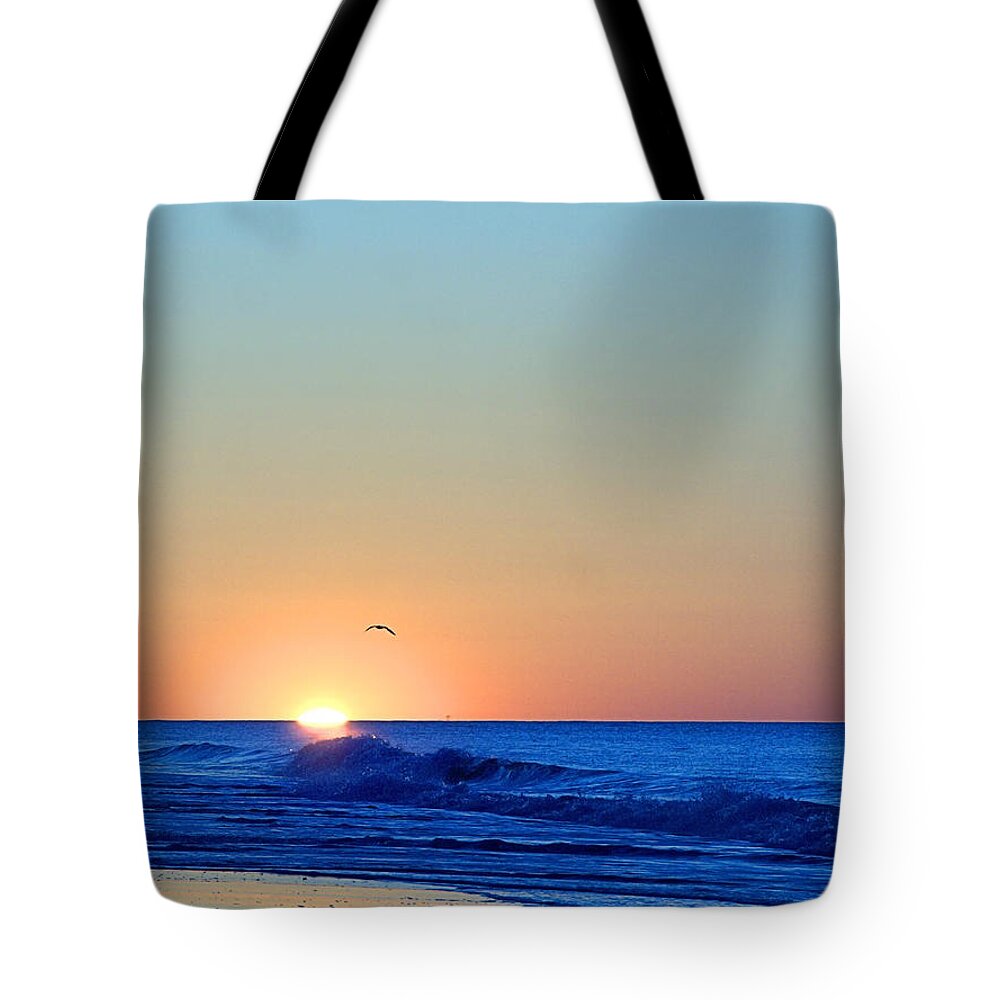 Seas Tote Bag featuring the photograph Sunrise I V by Newwwman