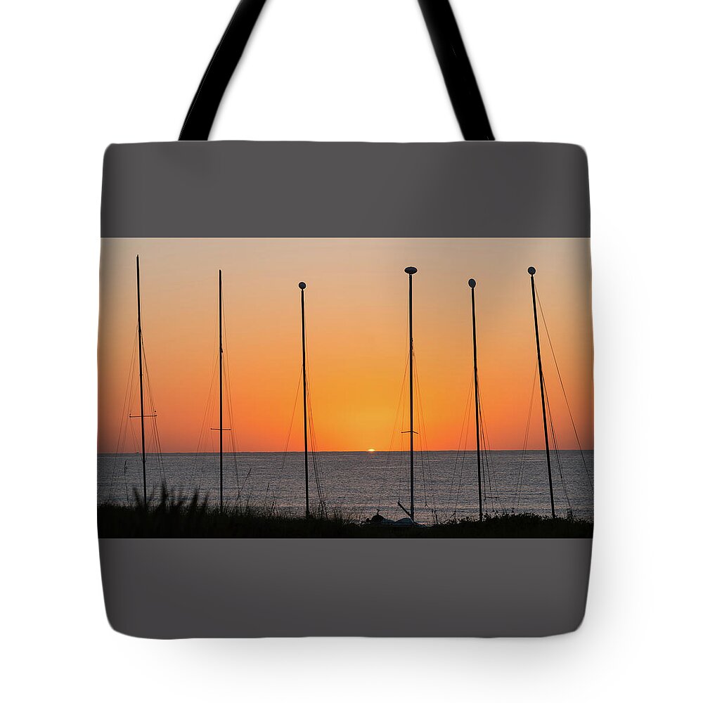 Florida Tote Bag featuring the photograph Sunrise Masts Delray Beach Florida by Lawrence S Richardson Jr