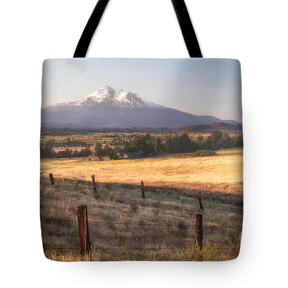 Mount Shasta Tote Bag featuring the photograph Sunrise Mount Shasta by Anthony Michael Bonafede