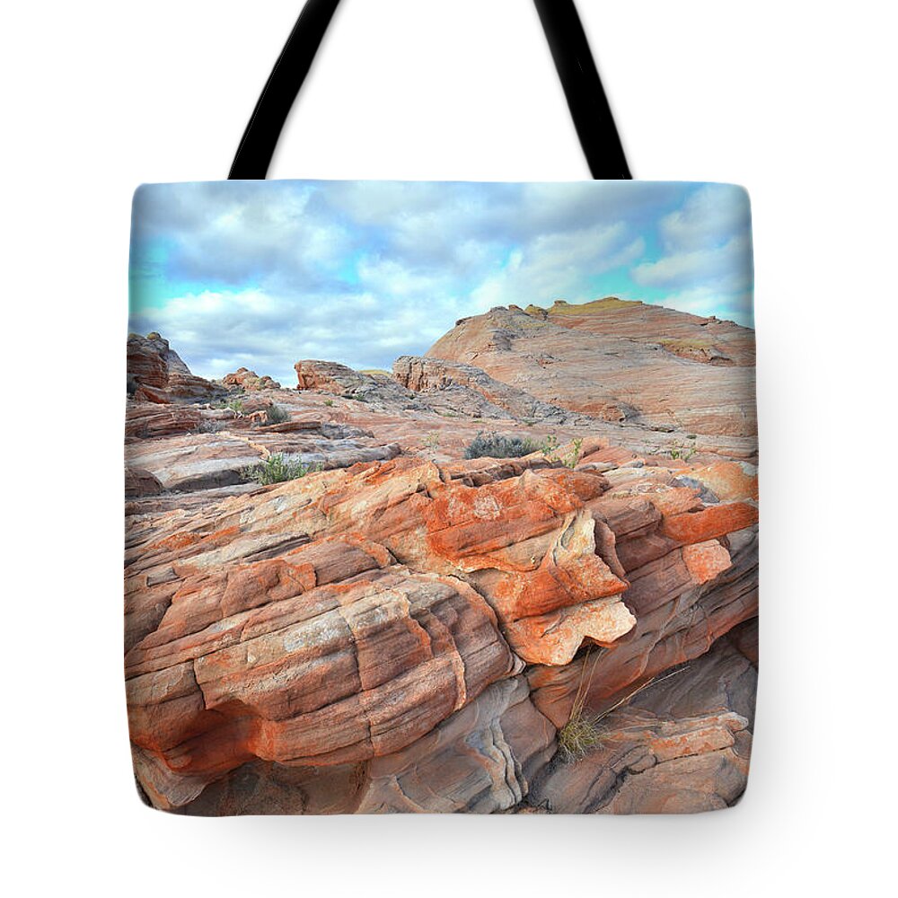Valley Of Fire State Park Tote Bag featuring the photograph Sunrise on Sandstone in Valley of Fire by Ray Mathis