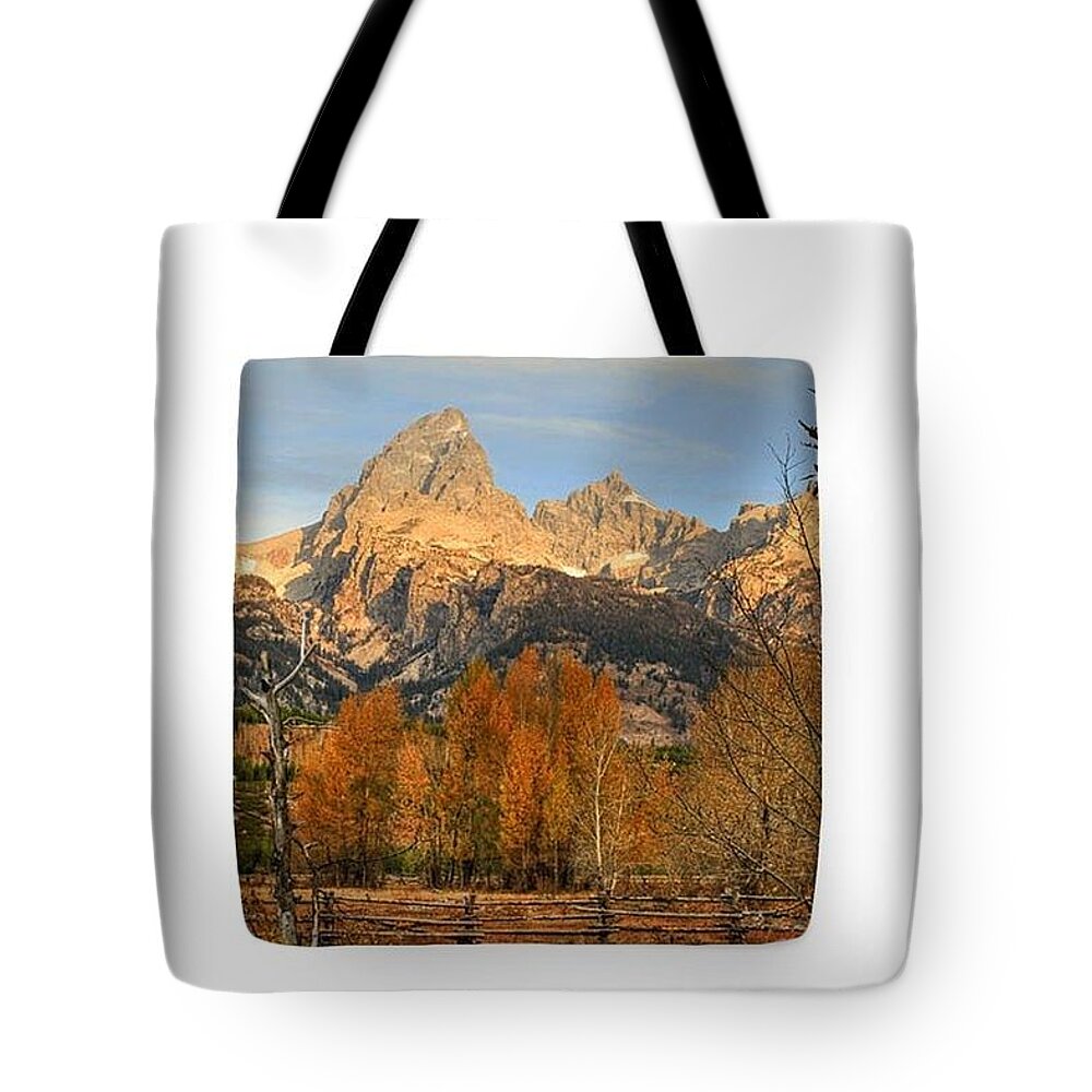 Tote Bag Tote Bag featuring the photograph Sunrise on the Grand Tetons - tote by Donna Kennedy