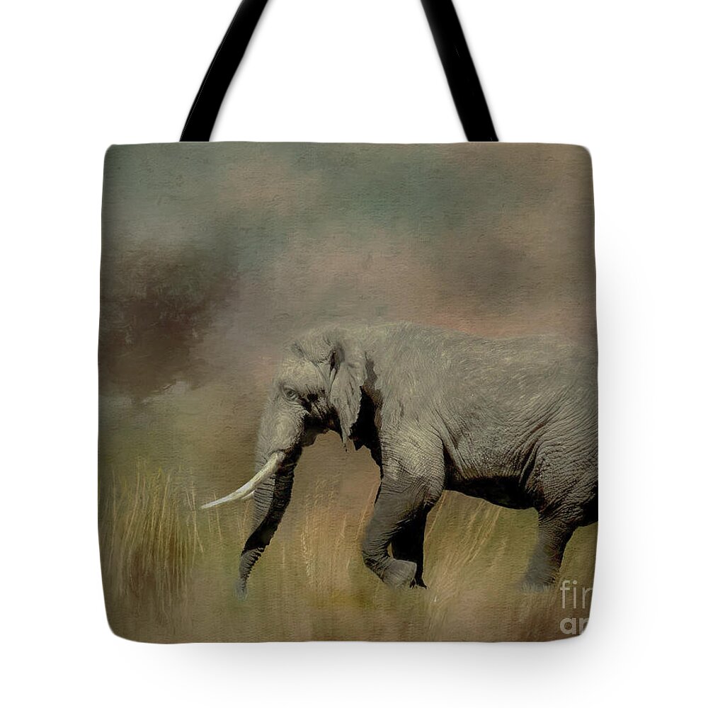 African Elephant Tote Bag featuring the photograph Sunrise on the Savannah by Teresa Wilson