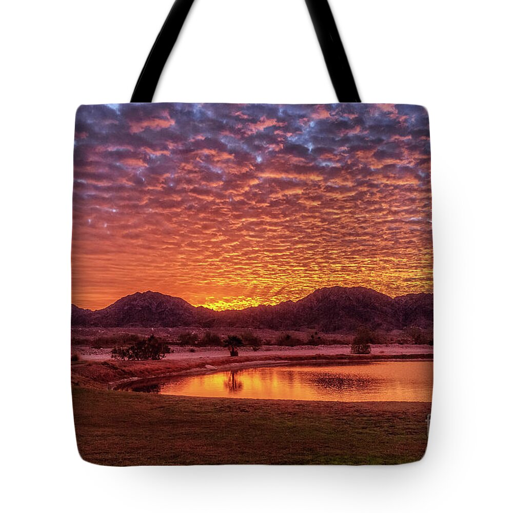 Sunset Tote Bag featuring the photograph Sunrise Over Gila Mountain Range by Robert Bales