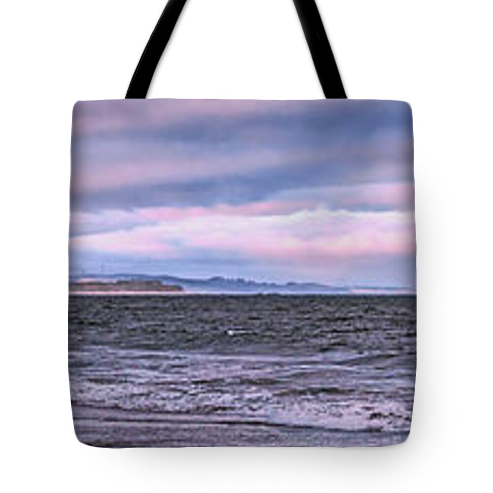 Beach Tote Bag featuring the photograph Sunrise Over Half Moon Bay by Lucy VanSwearingen