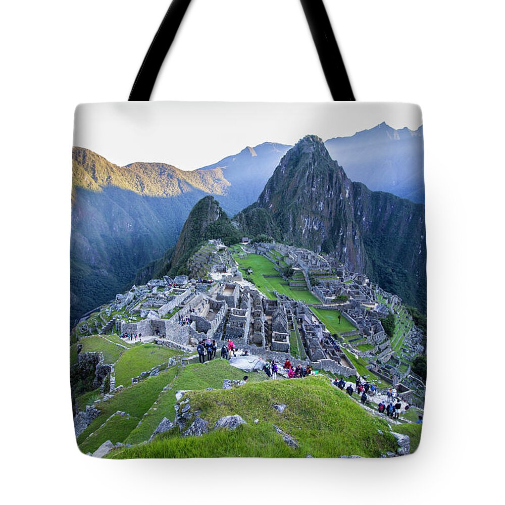 Travel Tote Bag featuring the photograph Sunrise Over Machu Picchu, Peru by Venetia Featherstone-Witty
