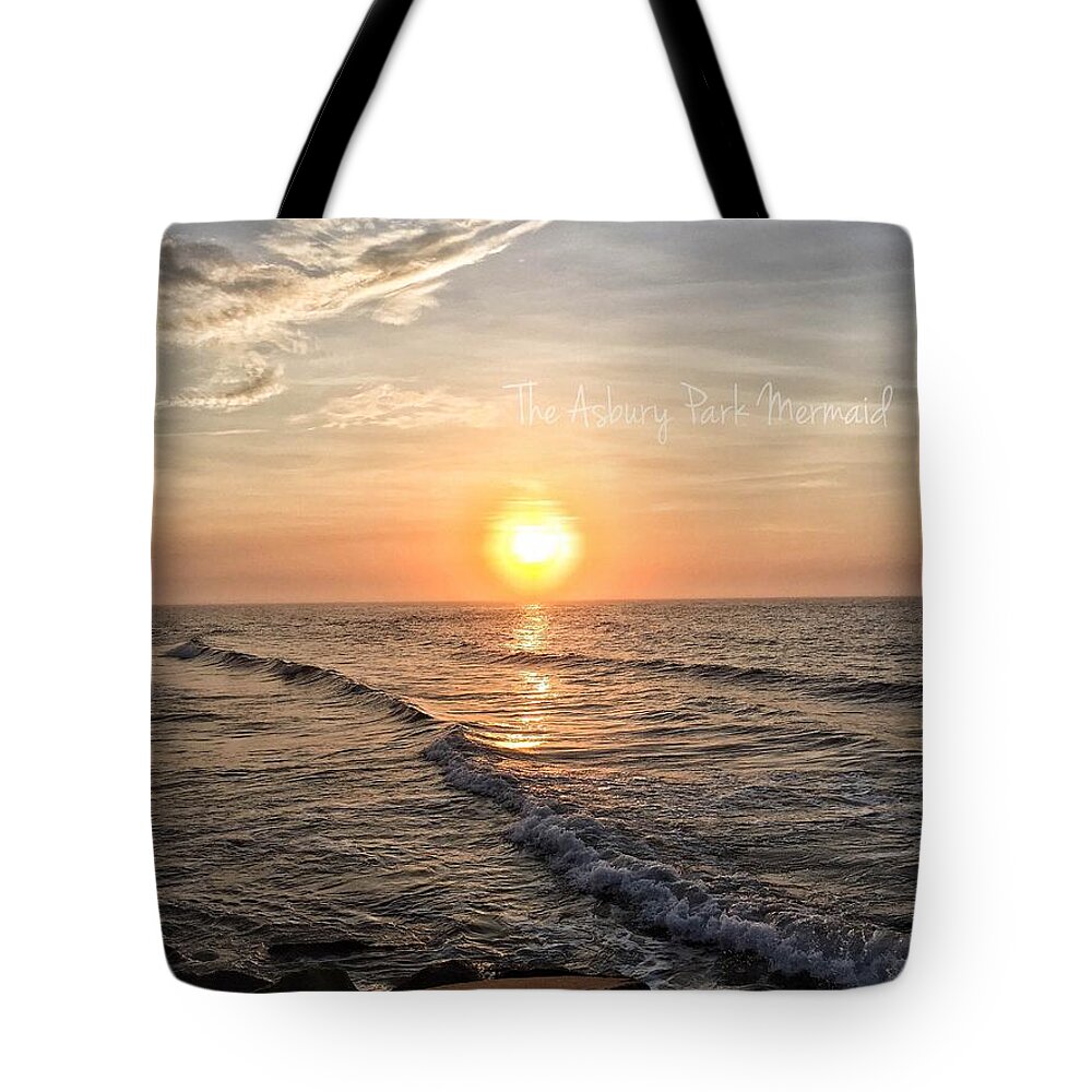 Asbury Park Tote Bag featuring the photograph Sunrise Over The Asbury Park Waterfront II by The Asbury Park Mermaid