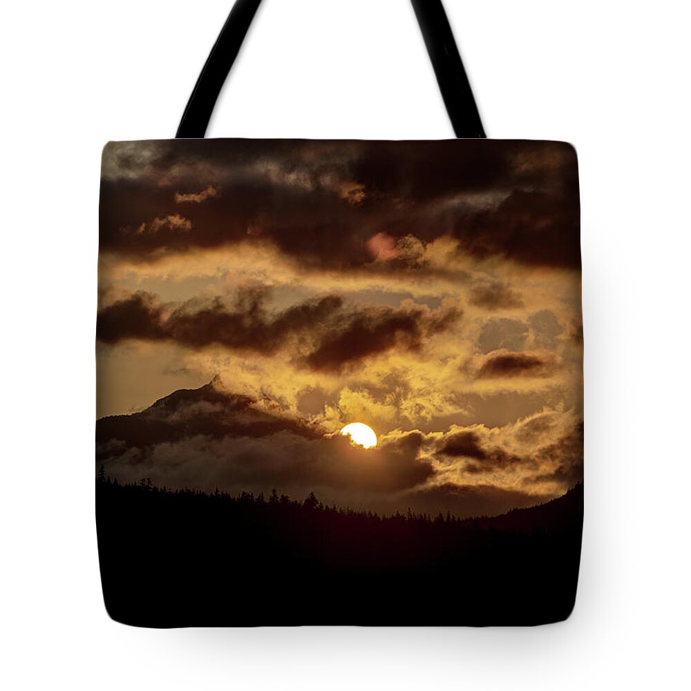 Landscape Tote Bag featuring the photograph Sunrise Over the Peak by Matt Swinden