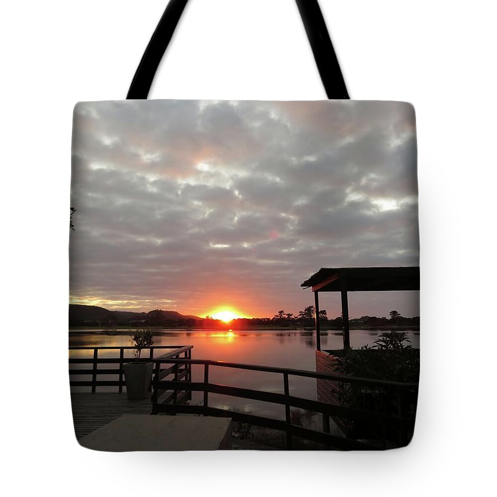 Sunrise Tote Bag featuring the photograph Sunrise Plettenberg Bay by Jennifer Wheatley Wolf