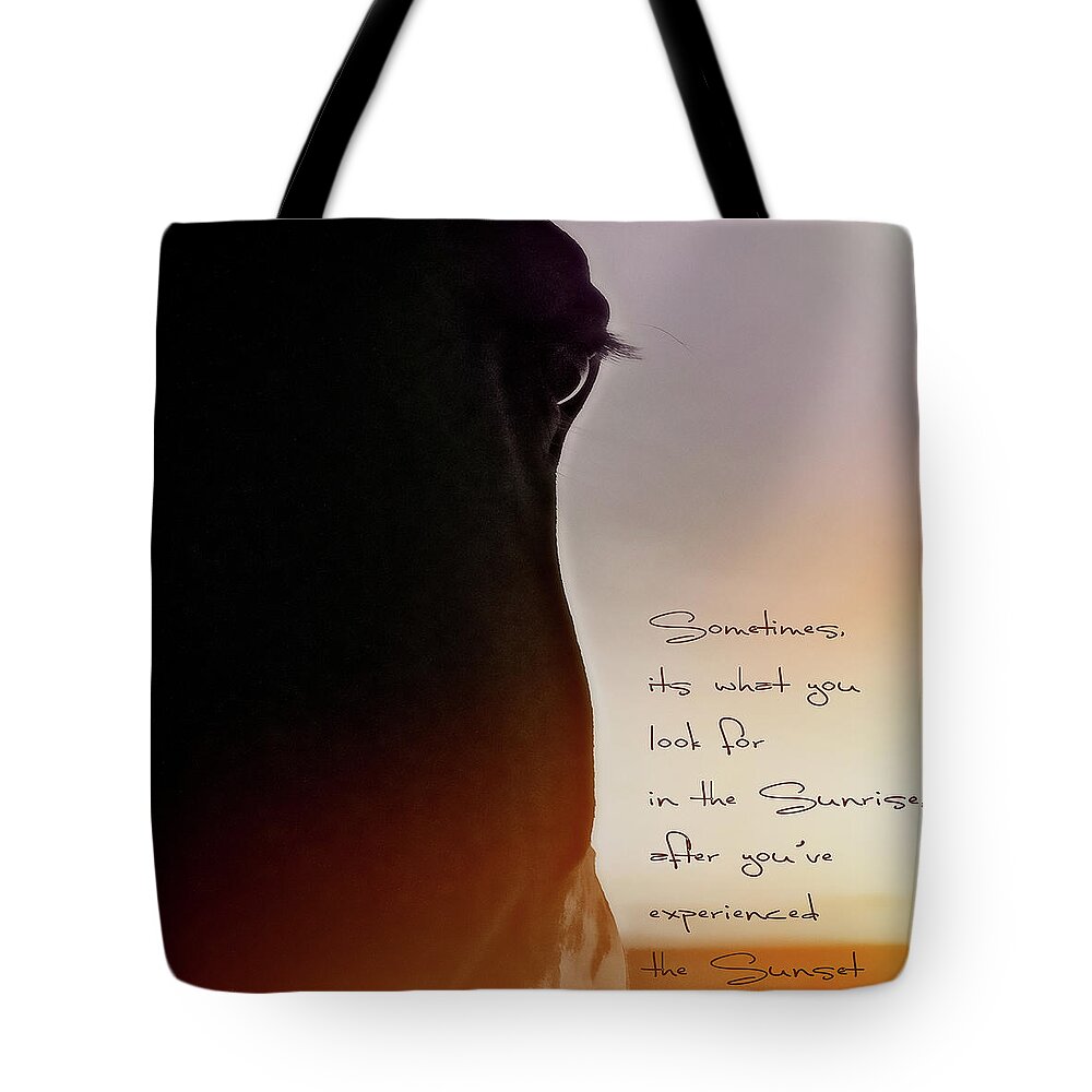 Horse Tote Bag featuring the photograph Sunrise Sunset by Amanda Smith