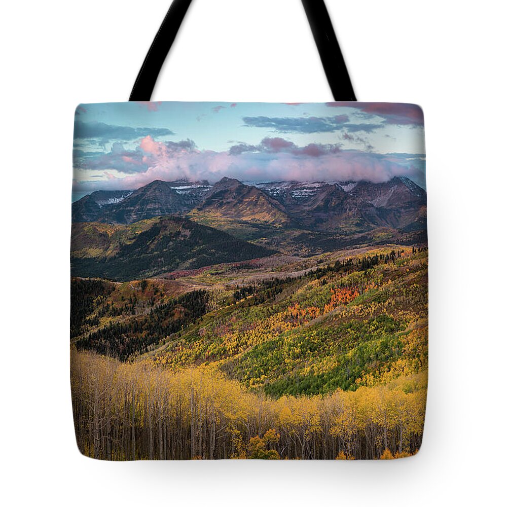 Mount Timpanogos Tote Bag featuring the photograph Sunrise View of Mount Timpanogos by James Udall