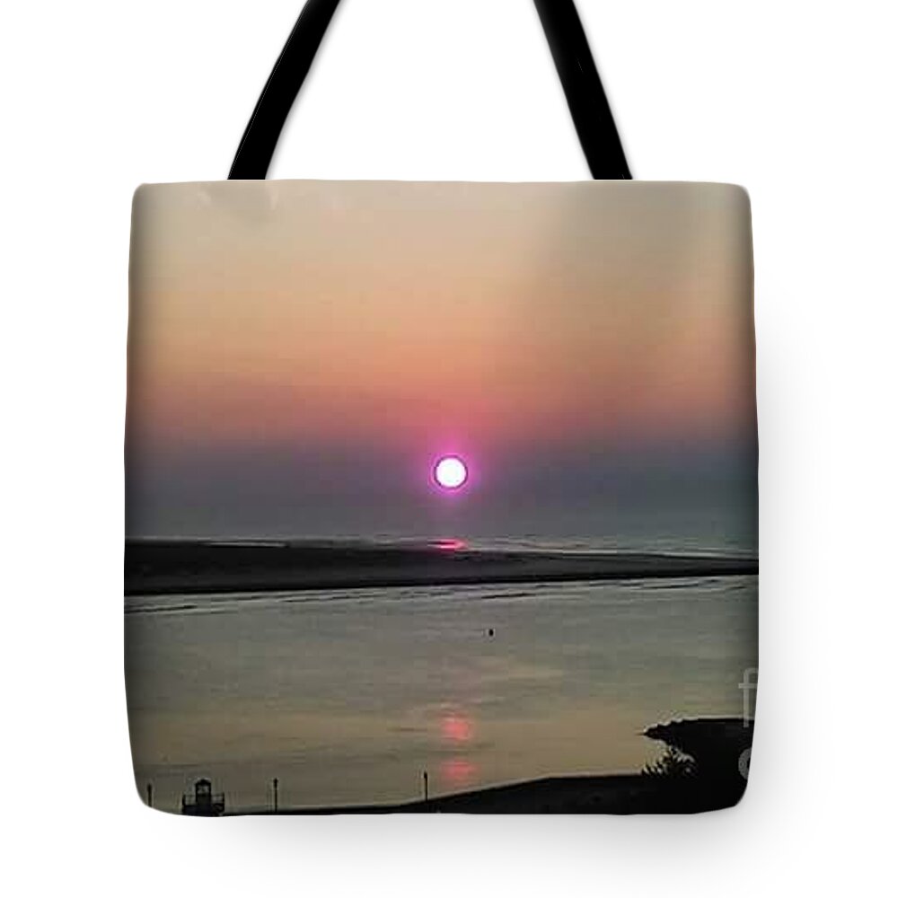 End Of The Day Tote Bag featuring the painting Sunset 2 by Tyrone Hart