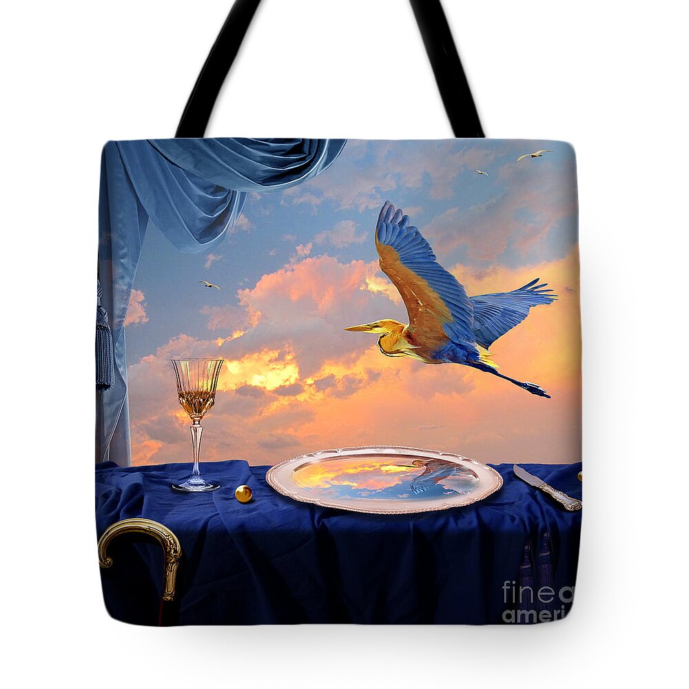 Sunset Tote Bag featuring the digital art Sunset by Alexa Szlavics
