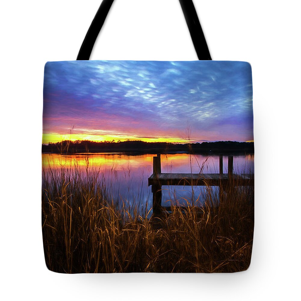 Sunset Tote Bag featuring the photograph Sunset at Denbigh Park III by Amy Jackson