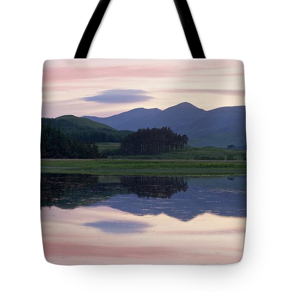 Sunset Tote Bag featuring the photograph Sunset at Loch Tulla by Stephen Taylor