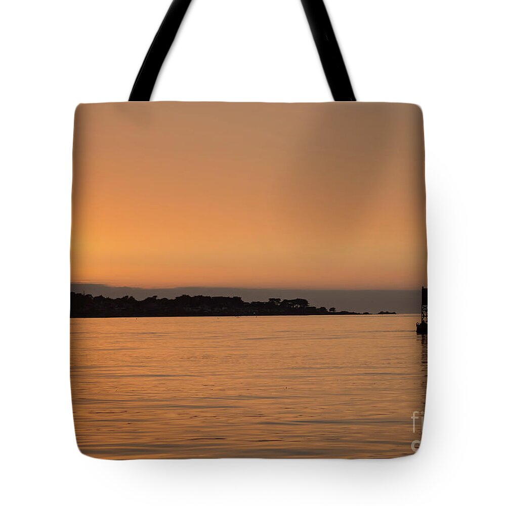Sunset Tote Bag featuring the photograph Sunset At Monterey Bay by Suzanne Luft