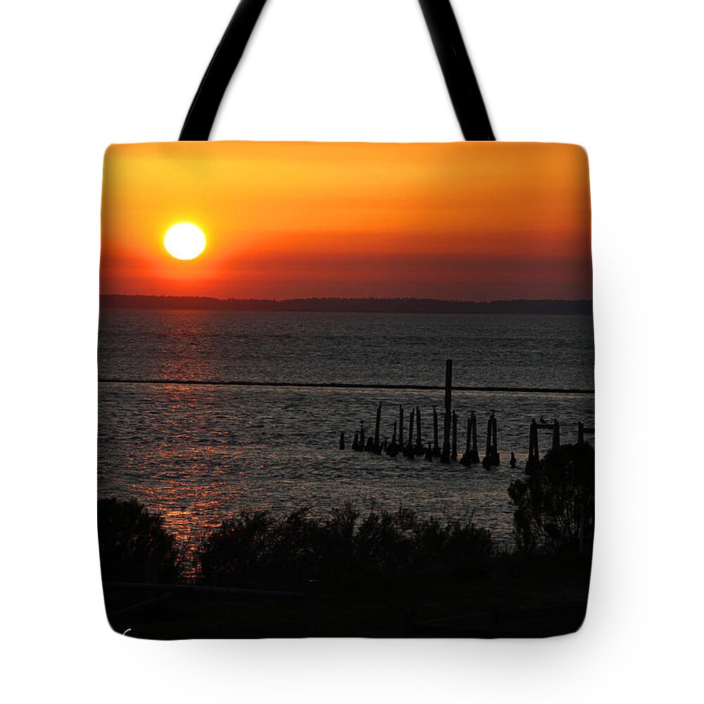 Sunset Tote Bag featuring the photograph Sunset at St.Marks NWF by Barbara Bowen