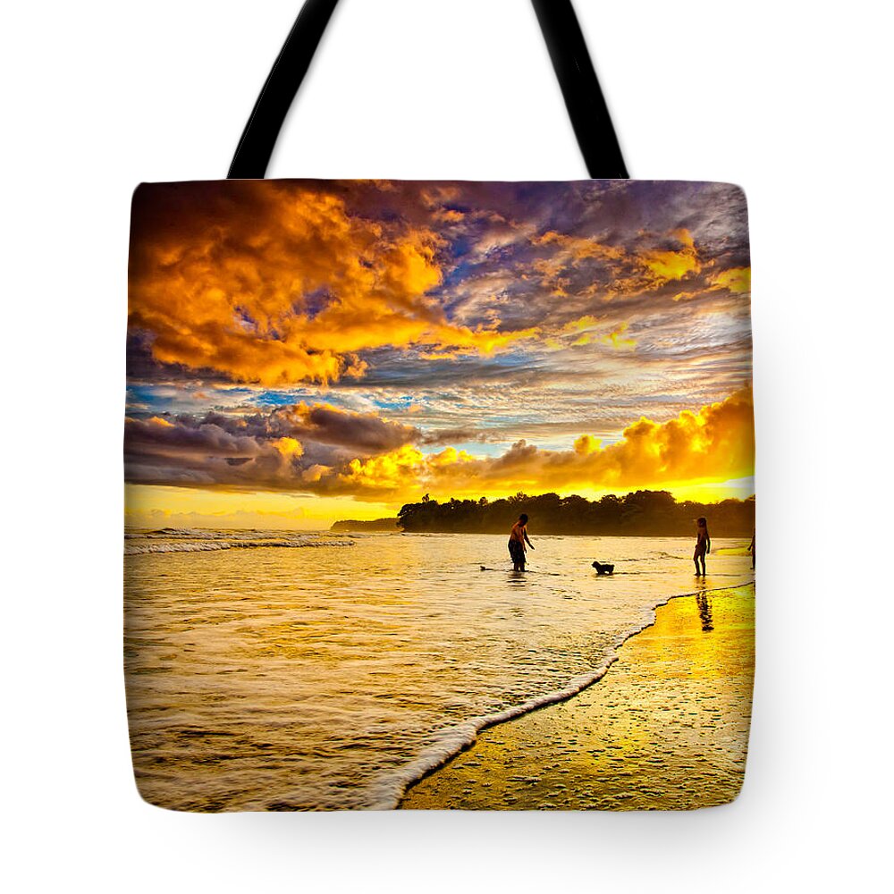 Landscape Tote Bag featuring the photograph Sunset at the Coast by Iris Greenwell