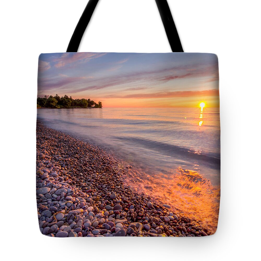 Oswego Tote Bag featuring the photograph Sunset at The Loop by Rod Best