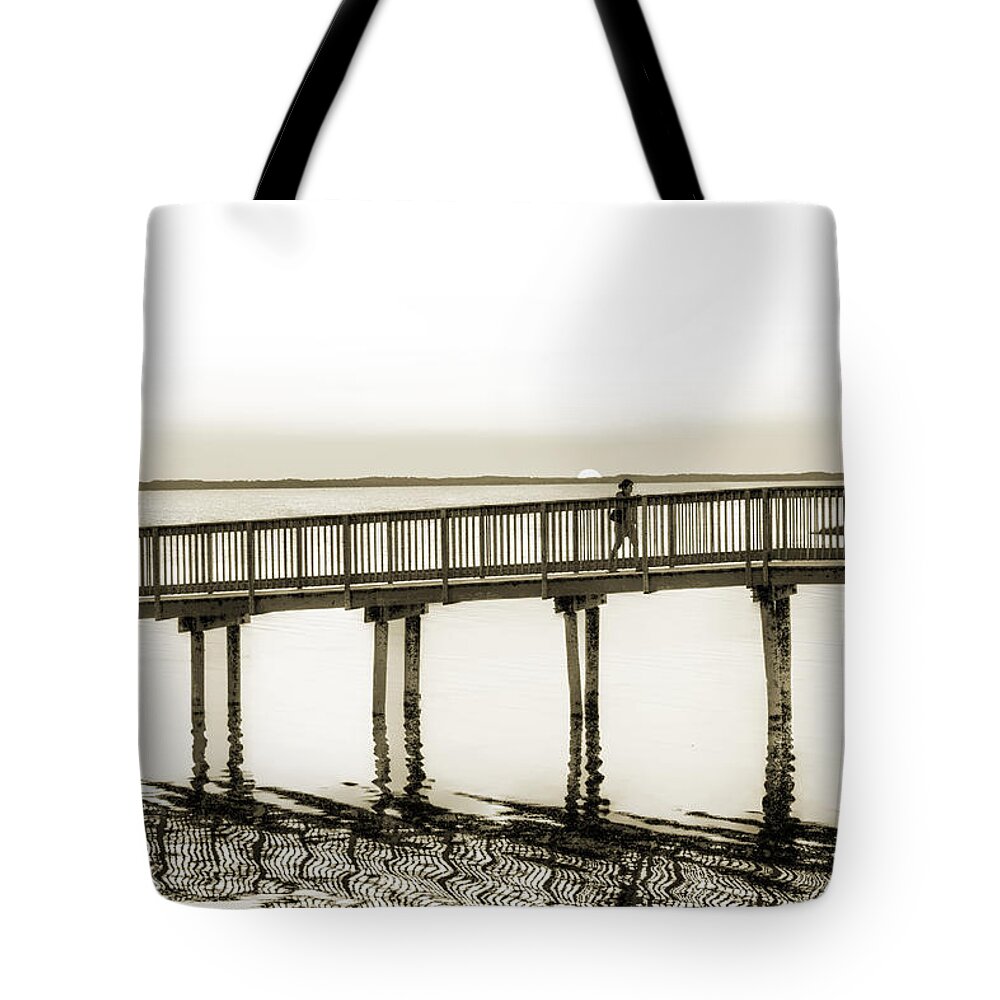 Sunset Tote Bag featuring the photograph Sunset Bridge by Randy Steele