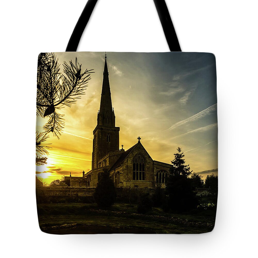 Sunset Tote Bag featuring the photograph Sunset Church by Nick Bywater