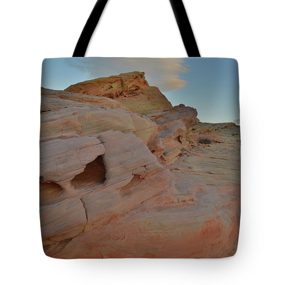 Valley Of Fire State Park Tote Bag featuring the photograph Sunset Cloud above Valley of Fire by Ray Mathis