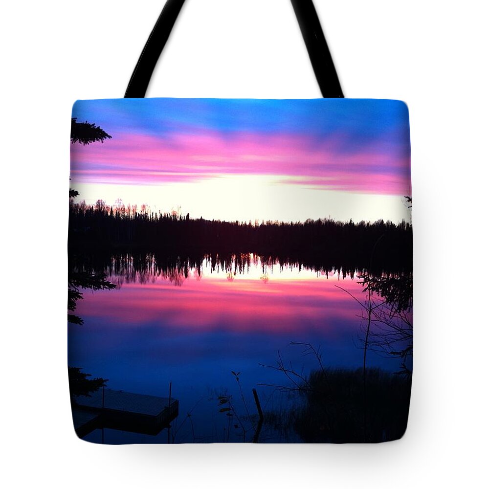 Alaska Tote Bag featuring the photograph Sunset Explosion by Anthony Trillo