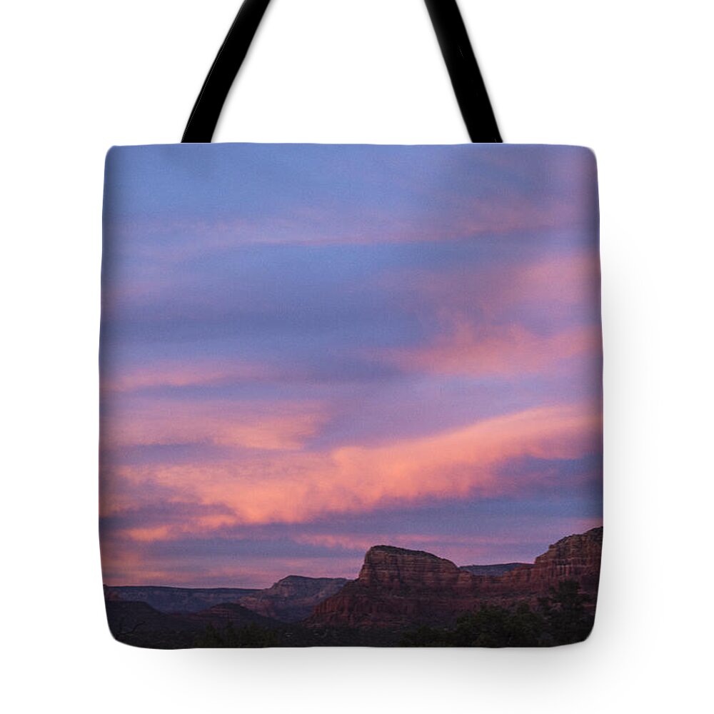 Sedona Tote Bag featuring the photograph Sunset from Bell Rock Trail by Laura Pratt
