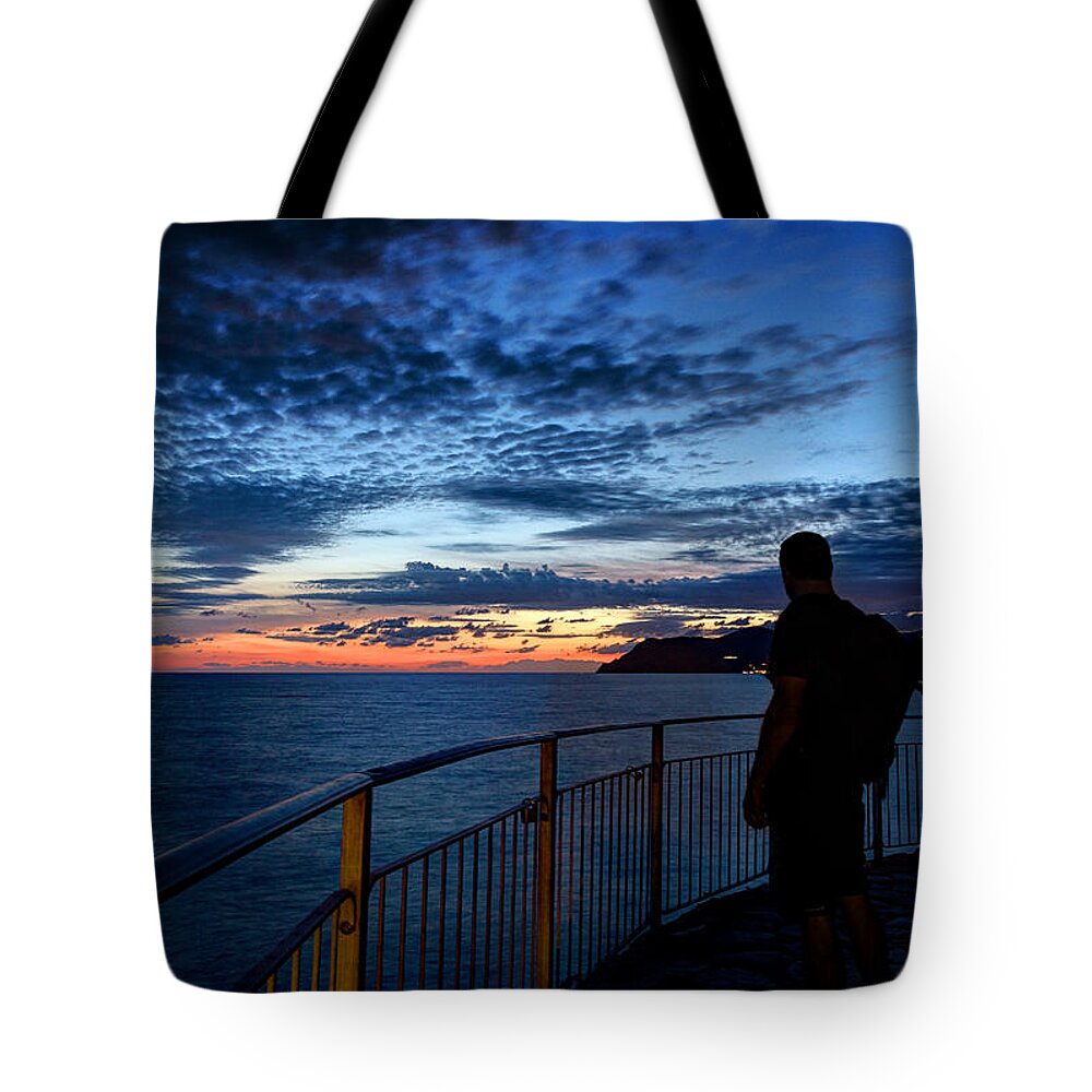 Sunset Tote Bag featuring the photograph Sunset from Manarola by Weston Westmoreland