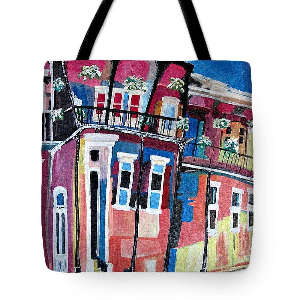 New Orleans Tote Bag featuring the painting Sunset House by Kerin Beard