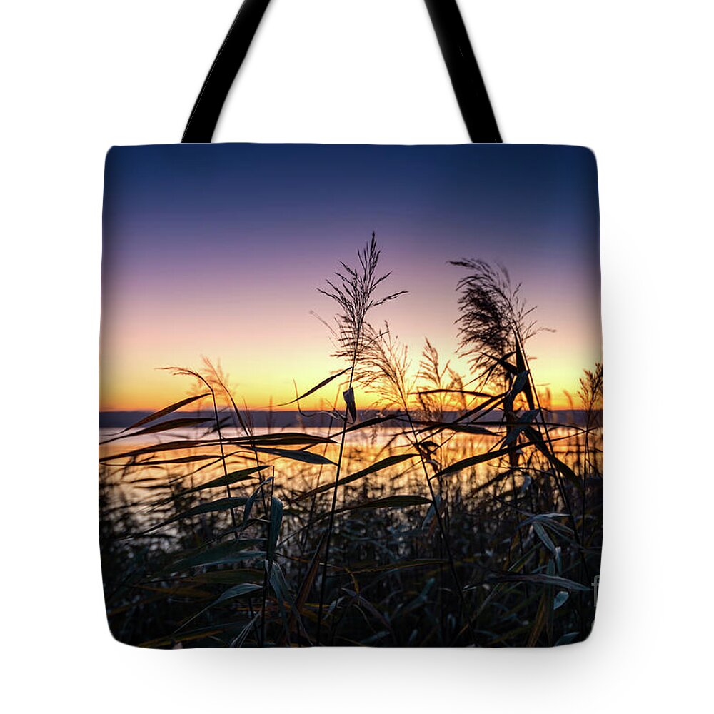 Ammersee Tote Bag featuring the photograph Sunset Impression by Hannes Cmarits