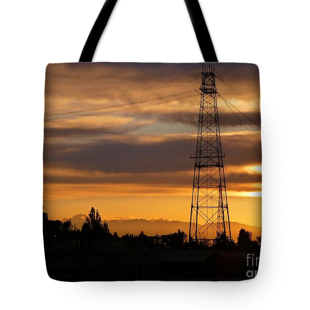 Sunset Tote Bag featuring the photograph Sunset in Fremont by As the Dinosaur Flies Photography
