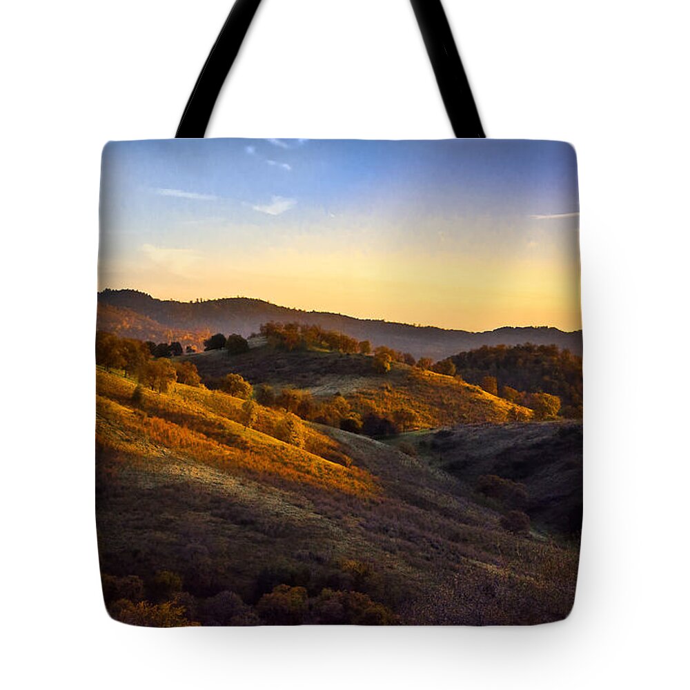 Landscape Tote Bag featuring the photograph Sunset In The Sierra Nevada Foothills by Susan Eileen Evans