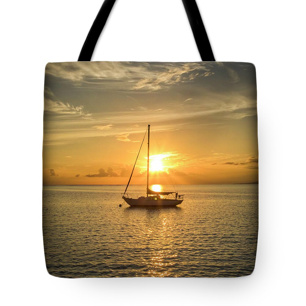 Sunset Molokai Tote Bag featuring the photograph Sunset Molokai by Mitch Shindelbower
