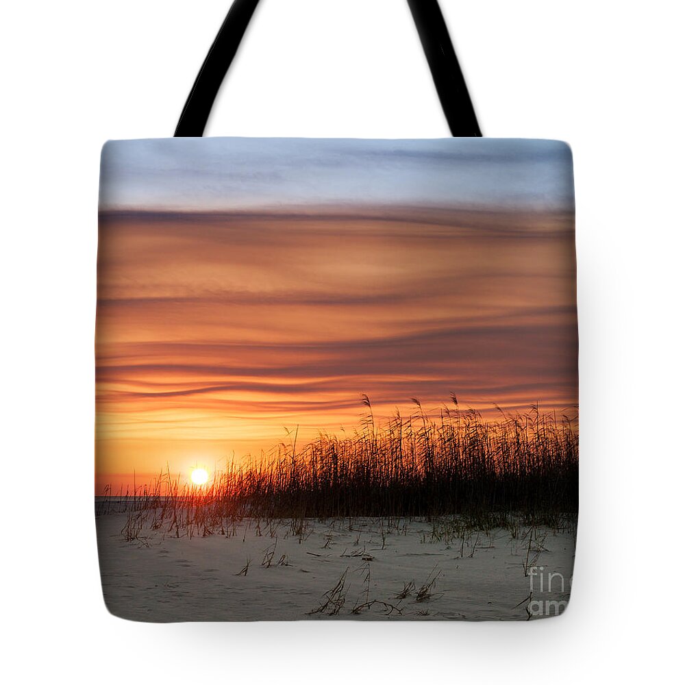 Alabama Tote Bag featuring the photograph Sunset on Dauphin Dunes - Sunset on Gulf Coast Beach by JG Coleman